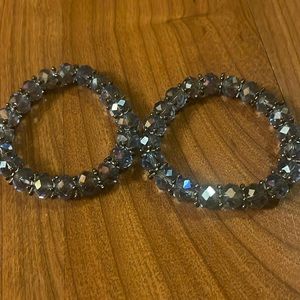 Beaded Iridescent Blue Bracelets
